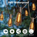 100ft Edison Bulb Patio String Lights, Waterproof
