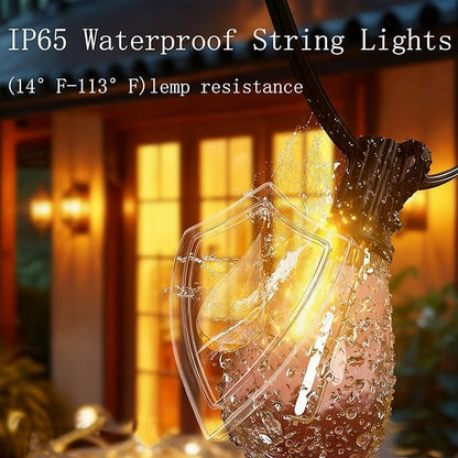 120FT Outdoor String Lights, Ultra Long Waterproof 30+2 Shatterproof Bulbs Led Outside Patio Lights for Porch Deck Garden Backyard Balcony Wedding Party Decor