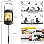 2-Pack Butterfly Solar Backyard Lanterns, Classic Waterproof LED