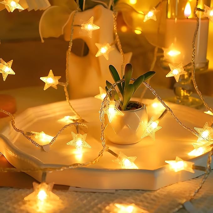 20 LED Christmas Twinkle Lights, 10ft Waterproof for Patio