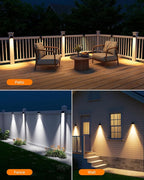 16-Pack Solar Deck Step Lights, Waterproof LED