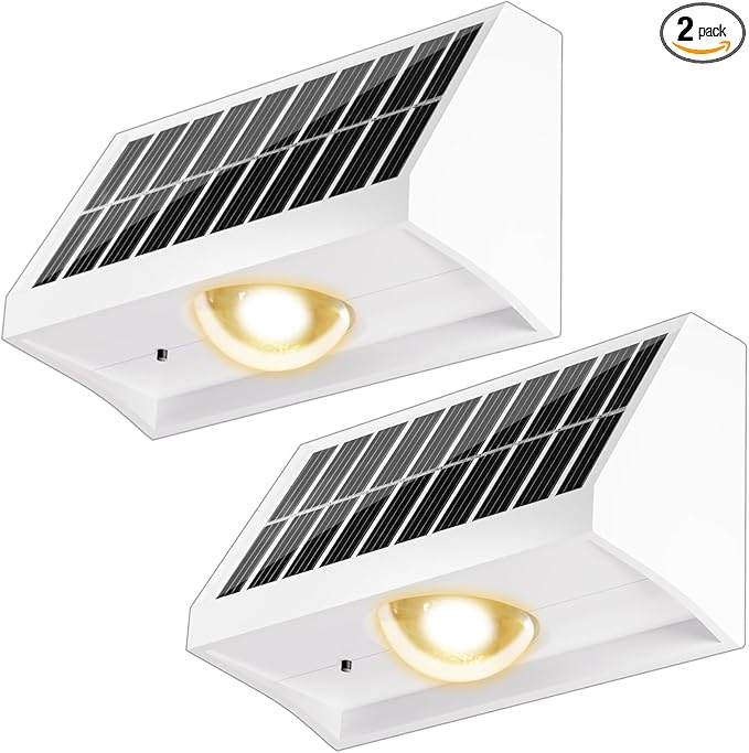 Bright Solar Wall Lights 2-Pack, Multi-Color LED