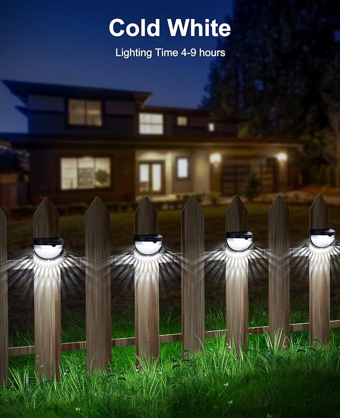 OTHWAY Solar Fence Post Lights Wall Mount Decorative Deck Lighting (Black, 6 Packs)