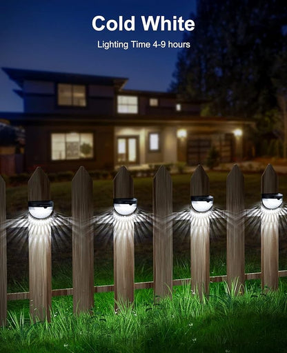 OTHWAY Solar Fence Post Lights Wall Mount Decorative Deck Lighting (Black, 6 Packs)