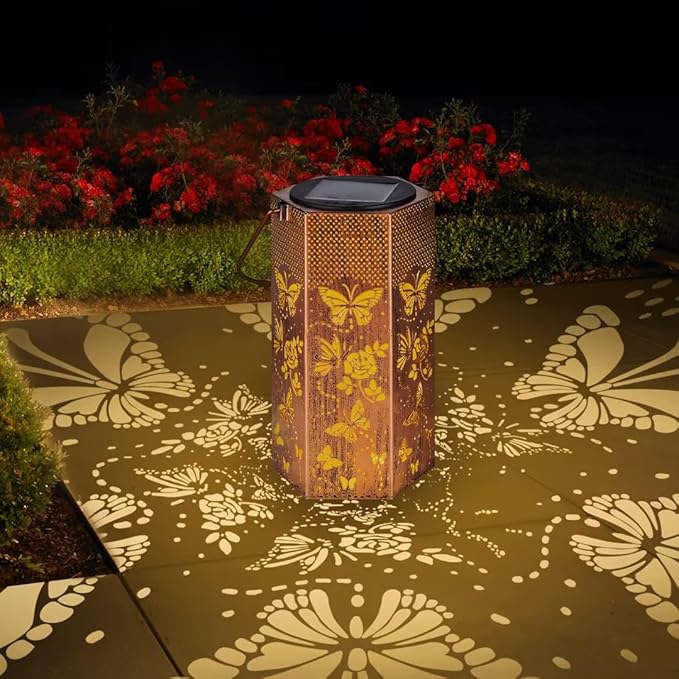 Butterfly Solar Lights Outdoor -Mothers Day Gifts for Mom Grandma, Birthday Gifts for Women, Butterflies Solar Lanterns Outdoor Waterproof Garden Decoration for Outside