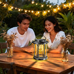 Solar Hanging Lanterns 2-Pack, Backyard Hanging LED Decor
