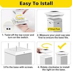 24-Pack Warm White Patio Post Cap Lights, Solar LED