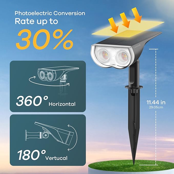 Linkind Solar Lights Outdoor Waterproof IP65, StarRay RGB Solar Spot Lights Outdoor, Color Changing Outdoor Solar Lights for Yard, Garden, Pathway, Holiday Decorations (Multicolor, 6 Pack)