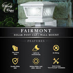 Solar Post Cap Lights, White Waterproof