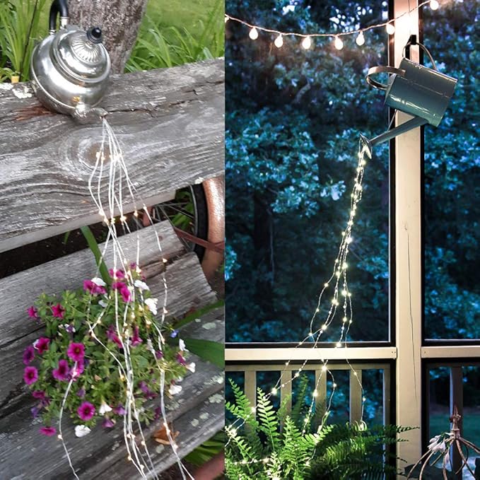 Solar Watering Can Fairy Lights, 180 LED