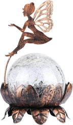 Solar Crackle Garden Statue Light, Outdoor Decor