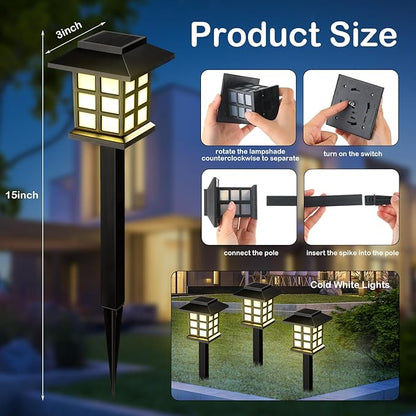 Hortsun 20 Pack Solar Pathway Lights, Outdoor Garden Solar Waterproof LED Landscape Lights for Yard Patio Lawn Pathway Decoration(Warm White)