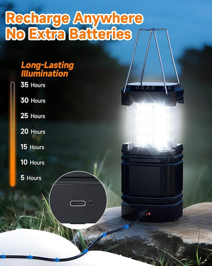 4-Pack Multi-Function Rechargeable Camping Lantern