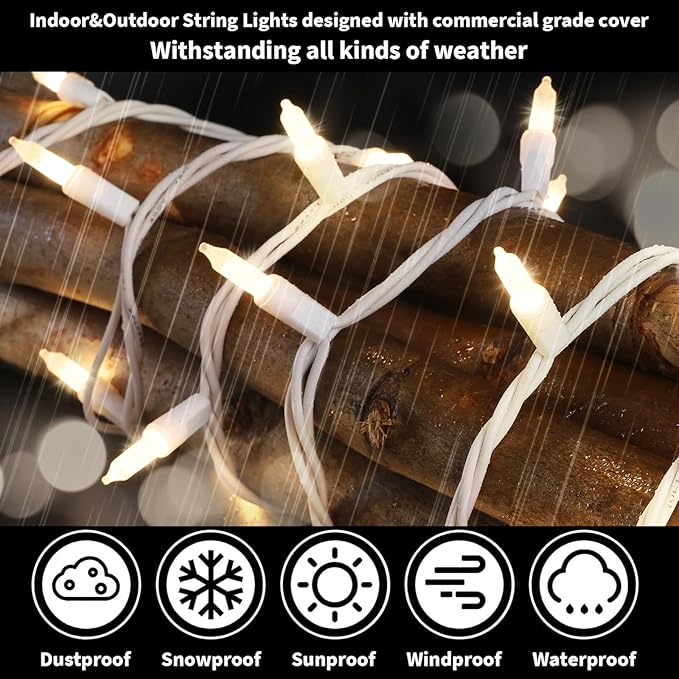 Christmas Twinkle Lights, 21ft Waterproof for Backyard