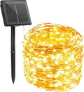 Minetom Solar Fairy String Lights, 33ft 100 LED Waterproof Outdoor Lights for Patio & Wedding, Warm White