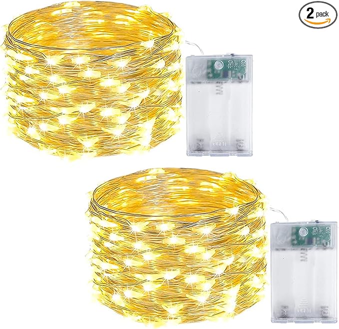 50 LED Christmas Twinkle Lights, 16ft Waterproof for Patio