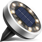 Warm White In-Ground Solar Lights, Flat LED Walkway