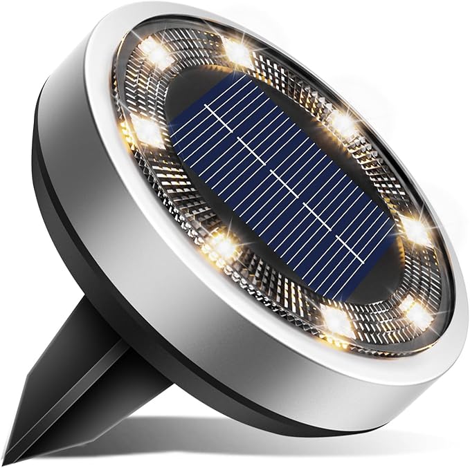 Warm White In-Ground Solar Lights, Flat LED Walkway