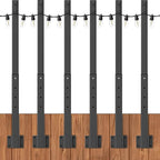 8ft Outdoor String Light Poles 6-Pack, Metal