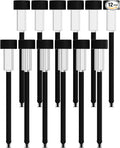 12-Pack Black Solar Path Lights, Outdoor Yard LED