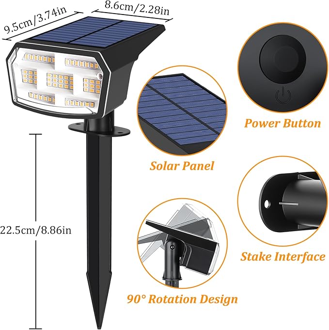 Solar Spotlights, Waterproof Garden LED