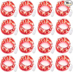 16-Pack 10ft Christmas LED String Lights, Waterproof Timer Lights