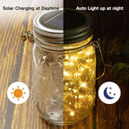 Mason Jar Lid Fairy Lights 10-Pack, Solar Wedding LED