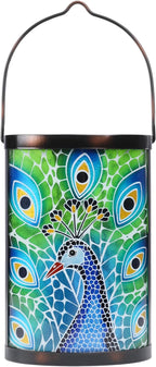 Solar Peacock Lanterns, Patio Hanging LED Decor