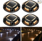 Solar Fence Lights 4-Pack, Waterproof LED