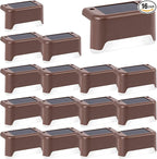 Solar Step Lights 16-Pack, Waterproof Patio