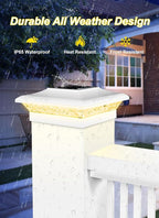 Cool White Solar Fence Post Caps 18-Pack, Deck LED