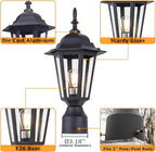 Pole Lantern for Outdoor Posts, Black Waterproof