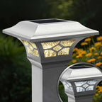 Black Solar Deck Post Lights, Outdoor LED Caps