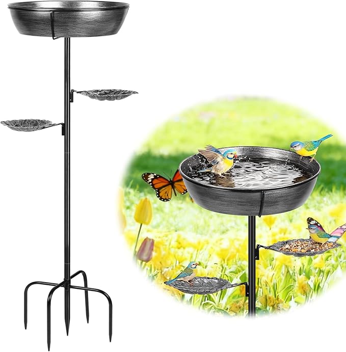 Classic Bird Bath & Feeder, Outdoor Metal