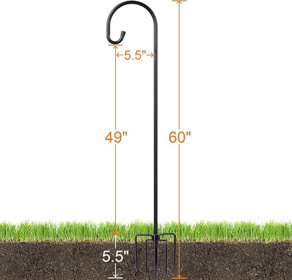 Ottsuls Shepherd-Hooks Adjustable for Bird-Feeder Lantern Plant-Hook Garden-Stake - Plant Stand Hanger for Outdoor Flower Basket, Bird Feeder Hanger Weddings Décor