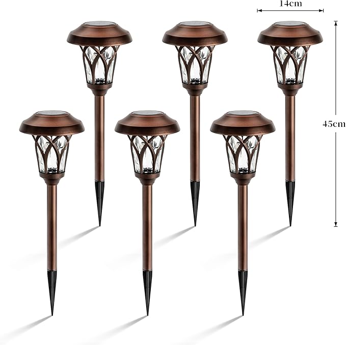 6-Pack IP65 Solar Landscape Lights for Yard