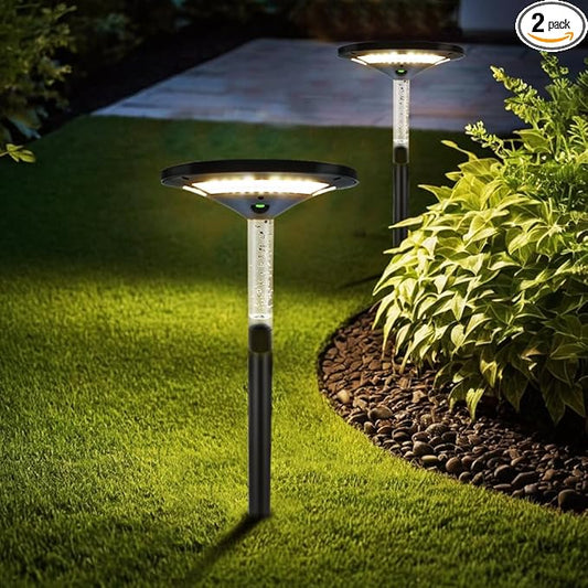 S NMT LED Garden Solar Pathway Lights，Outdoor Motion Sensor Landscape Lights for Garden Lighting, IP65 Waterproof Solar Spotlight for Yard