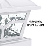 Cool White Solar Fence Post Caps 4-Pack, Yard LED