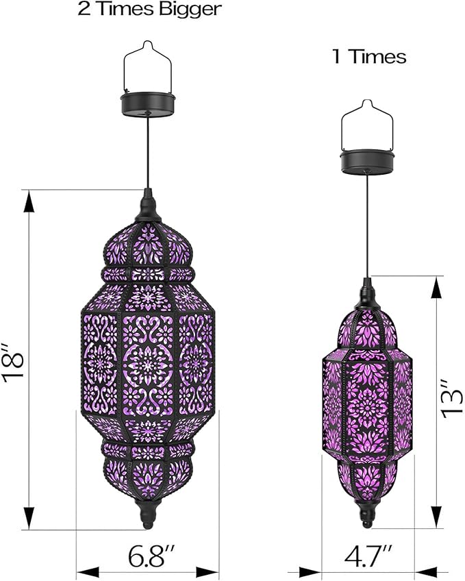 18" Moroccan Solar Pendant Light, Outdoor