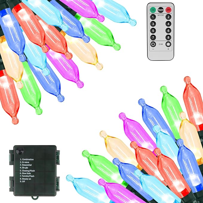 200 LED Christmas Twinkle Lights, 66ft Waterproof for Backyard