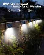 12-Pack Cold White Deck Solar Lights, Waterproof LED