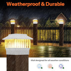 6-Pack Solar Post Cap Lights for Fence, LED