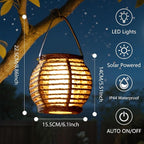 Courtyard Solar Lantern Set 2-Pack, Rustic Backyard Lighting