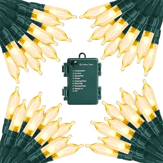 Christmas Backyard String Lights, 18ft 50 LED Waterproof