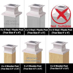 6-Pack Solar Post Cap Lights, Warm White Waterproof