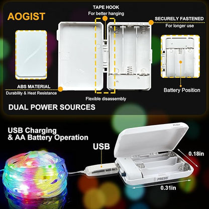 Christmas Backyard String Lights, 16ft 50 LED Waterproof