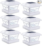 6-Pack Upgraded Solar Post Cap Lights for Yard, LED