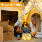6-Pack Outdoor String Lights, Warm White Waterproof LED