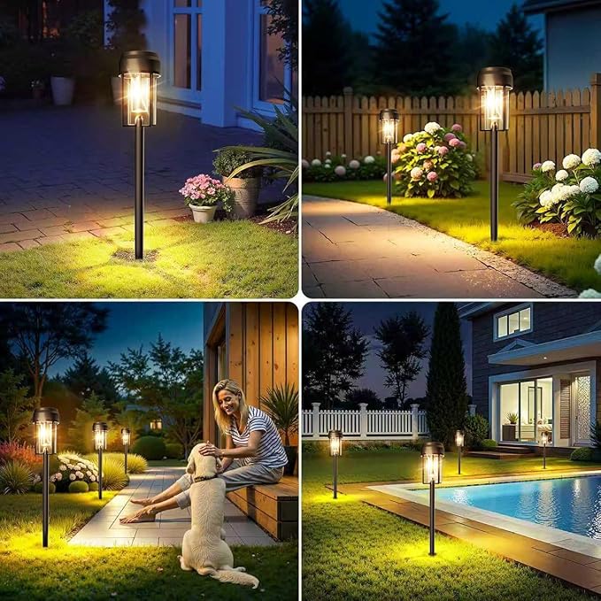 Solar Pathway Lights Outdoor, 12 Pack Bright Solar Path Lights IP65 Waterproof, Auto On/Off Outdoor Lighting 3200k for Yard Walkway Driveway Landscape Garden Decor