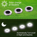 16-Pack White Flat Solar Garden Lights, Waterproof LED